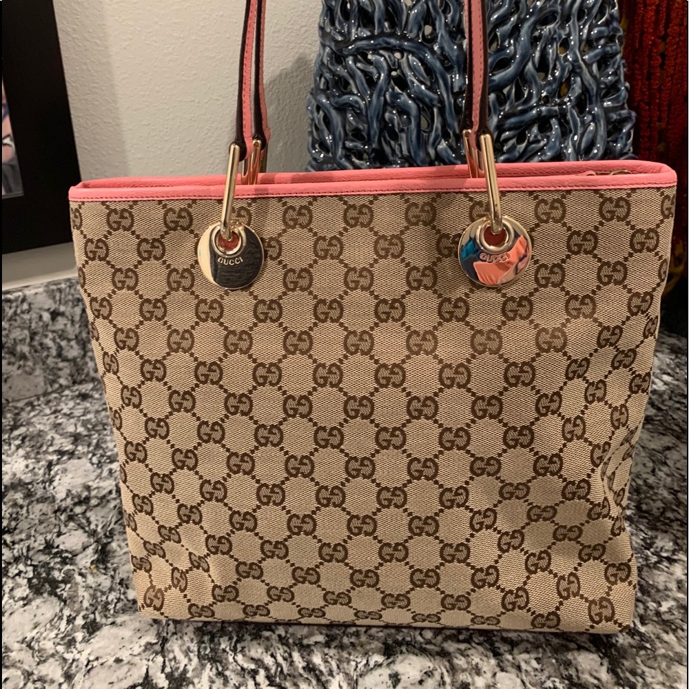 Gucci GG Canvas/Fabric Tote. Discontinued item.